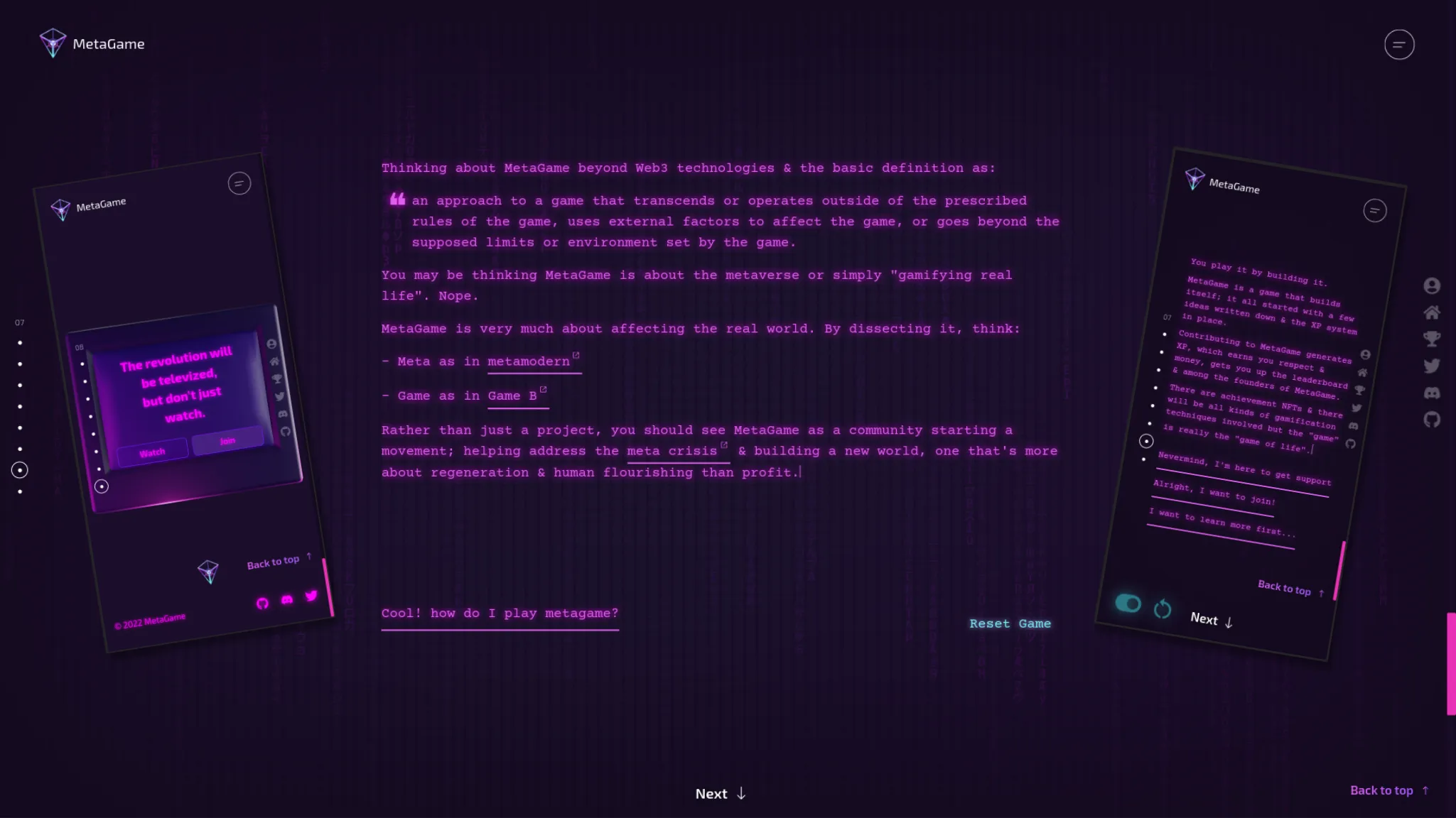 MetaGame Onboarding Game