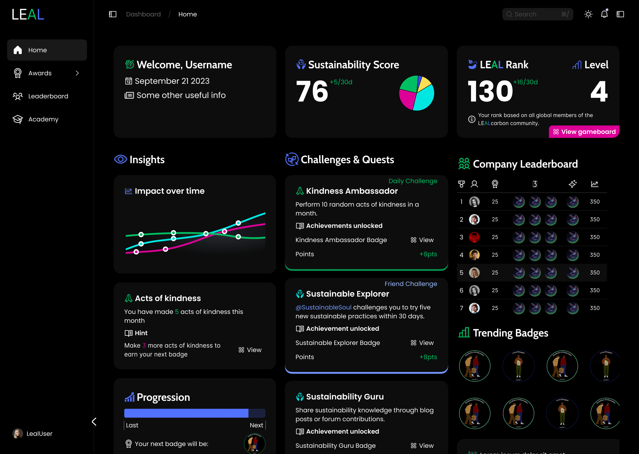 Gamified Sustainability App