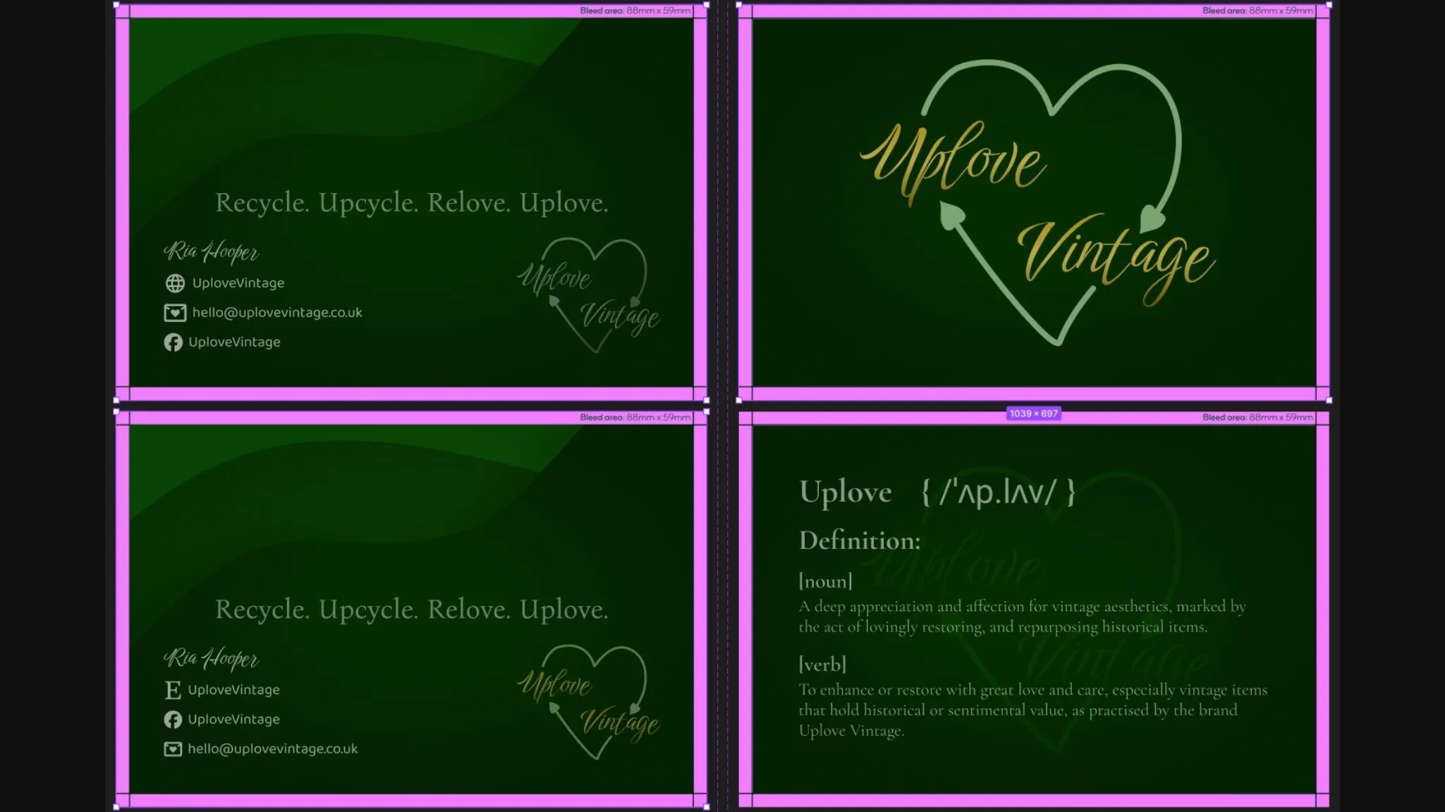 Business card variants